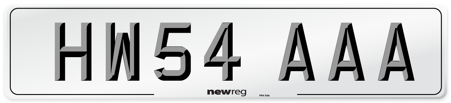HW54 AAA Number Plate from New Reg
